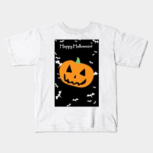 Happy Halloween - Orange Pumpkin Kids T-Shirt